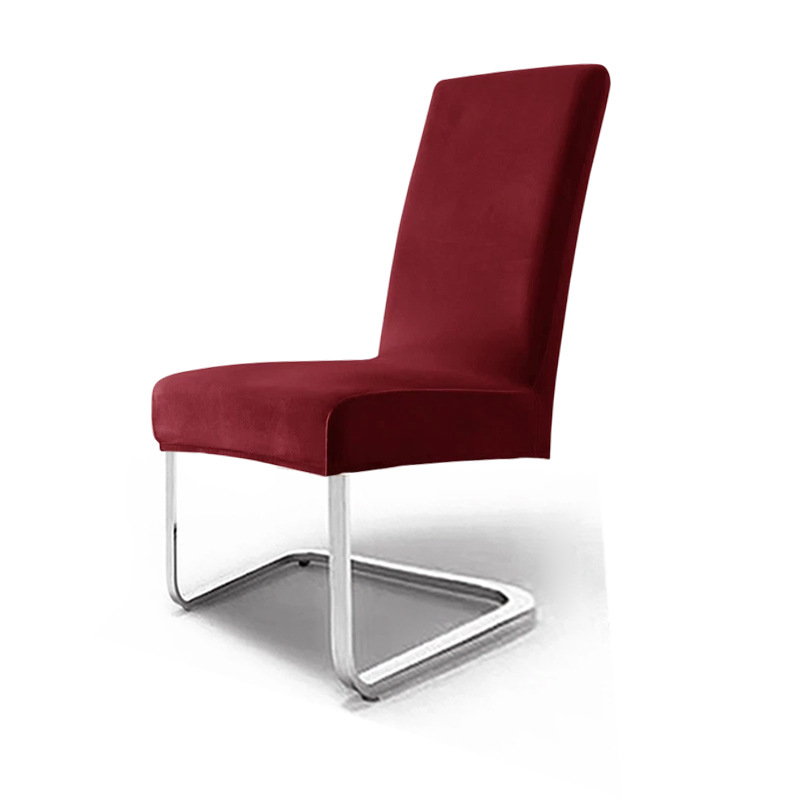 cubierta de silla de terciopelo elástica de plata gruesa cubierta de silla de comedor de hotel cubierta de polvo cubierta de silla de alto nivel sentido transfronterizo