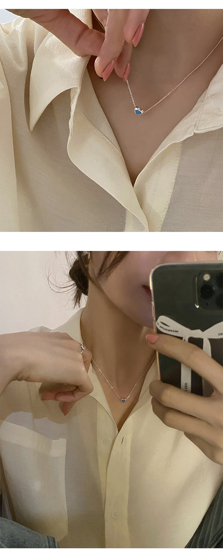 Fashion Heart Shape Sterling Silver Plating Pendant Necklace