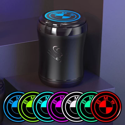 Car-Mounted Ashtray with Touch-Controlled Seven-Color Car ashtray - bmw