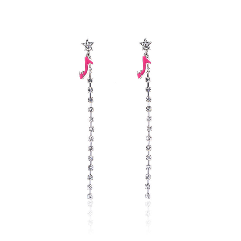 Pendientes De Diamantes De Tacones Altos De Moda Rosa display picture 1