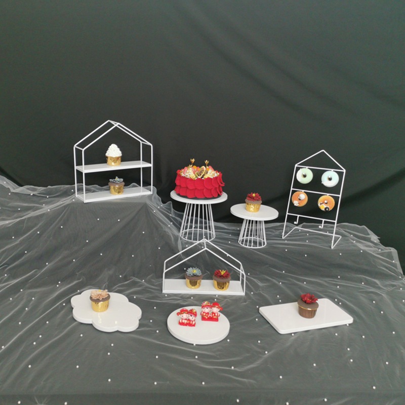 Tabla de postre europea decoración estante de exhibición bandeja de pastel estante de postre estante de té de la tarde estante de bocadillos de boda