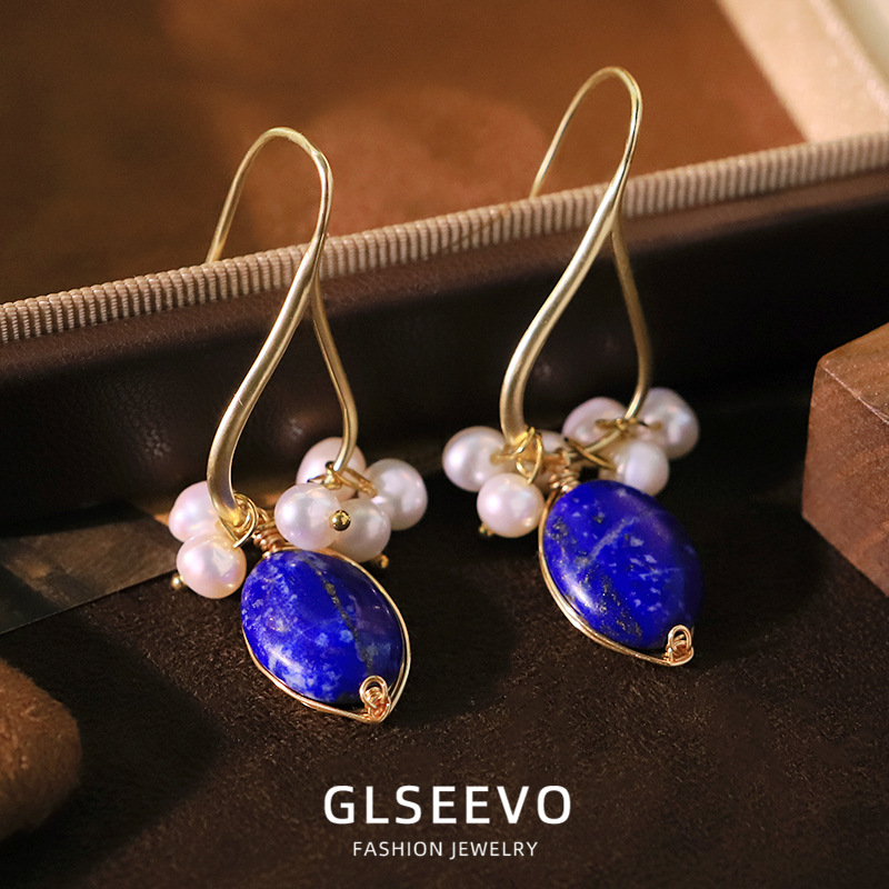 organic retro design sophisticated earrings from pearl