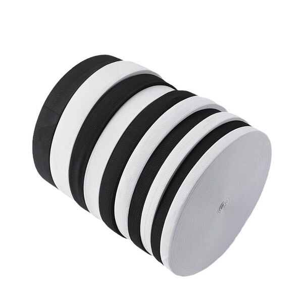 white elastic knitted tape