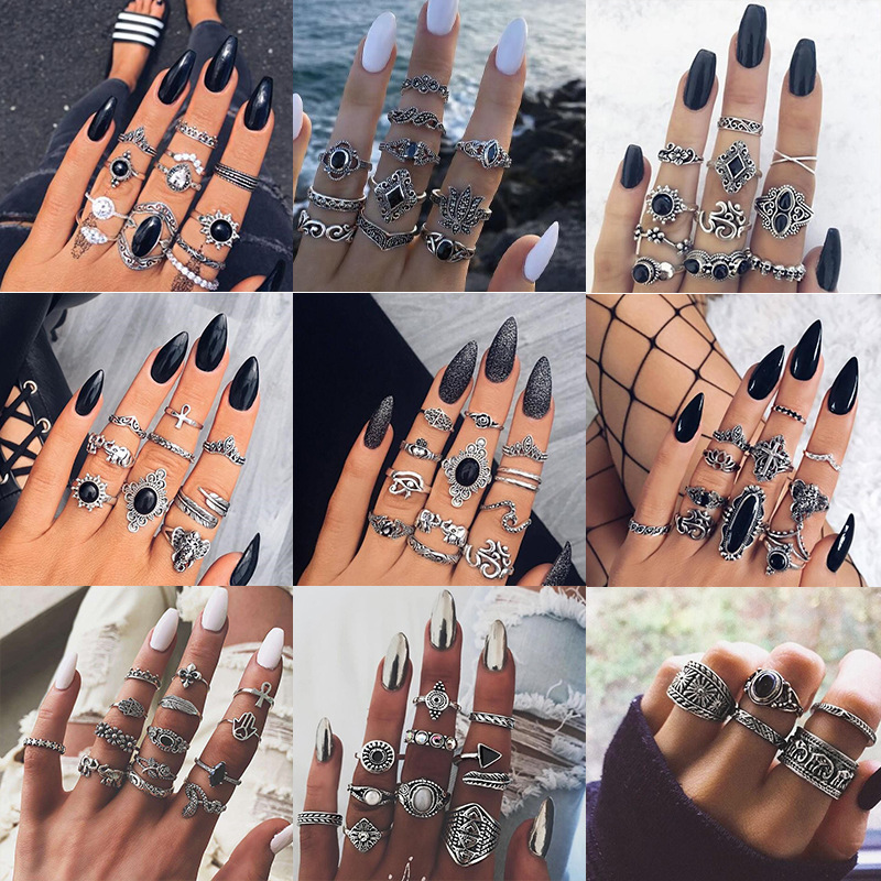 Minimalist Stackable Band And Cubic Zirconia Ring Set For Women_voghion.com