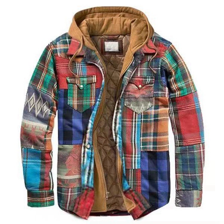 Men's jacket 2024 new long sleeved hooded and cotton loose fitting men's clothing without positioning_voghion.com