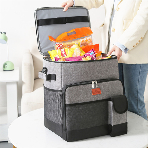 Cross-border new trolley insulated bag outdoor picnic bag large capacity tug ice bag refrigerated box takeaway insulated box