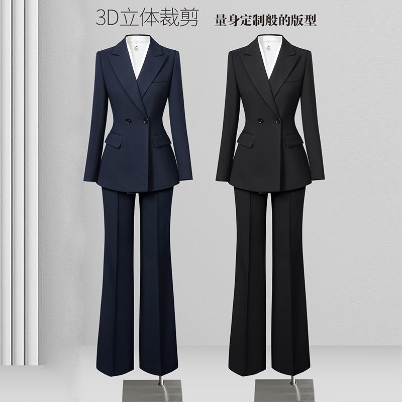 College Student Suit Set for Women, Professional Attire for Spring and Autumn, Interview Formal Wear, Workwear, Elegant Manager Work Uniform, Blazer