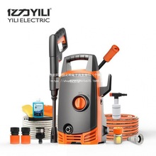 亿力4430C小蛮牛1400w手提式立式家用高压洗车机自吸洗车器便携式