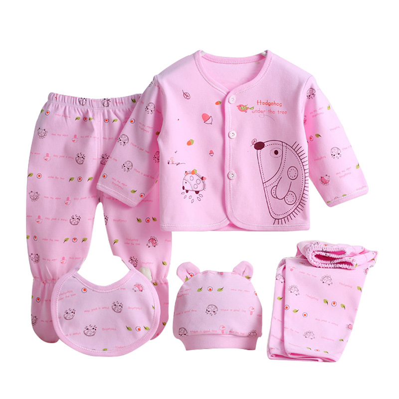 Children's set, underwear for new born, trousers, 5 pieces, children's clothing, combed cotton, 0-3 month 5