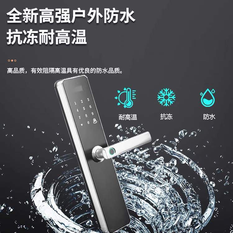 304 acero inoxidable doble cara huella digital cerradura al aire libre impermeable cerradura inteligente a prueba de lluvia al aire libre protección solar humedad anticongelante