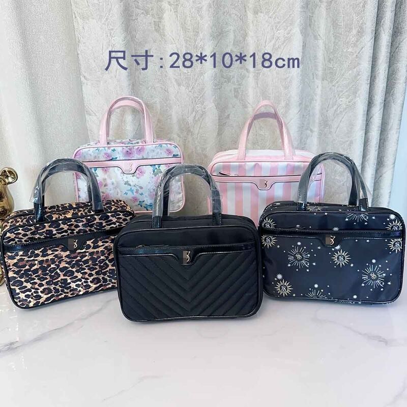 New Style Women's Portable Trendy Brand Temperament Versatile Small Tote Zipper Lightweight Cosmetic Bag Travel