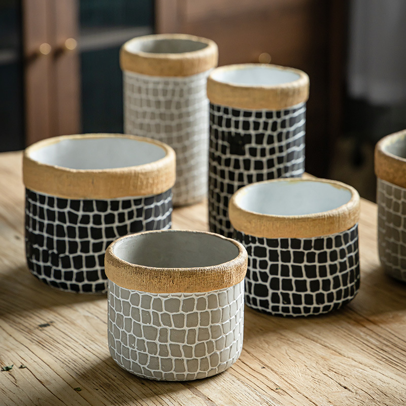 Estilo retro redondo verde rábano suculento flor placa creativa verde planta placa interior escritorio balcón bonsai purificación aire ligeramente defecto