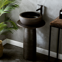 Wholesale Outdoor Washbasin, Courtyard Column Basin, Industrial-Style Sink Unit, Integrated Balcony Floor-Standing Vanity Counter