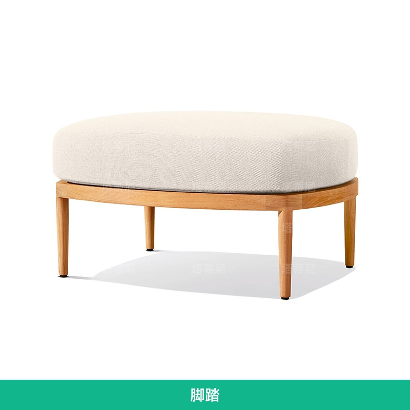 Sofá de teca al aire libre Jardín al aire libre Mesa de mesas moderna minimalista combinación de patio villa sofá de madera maciza impermeable solar image 25