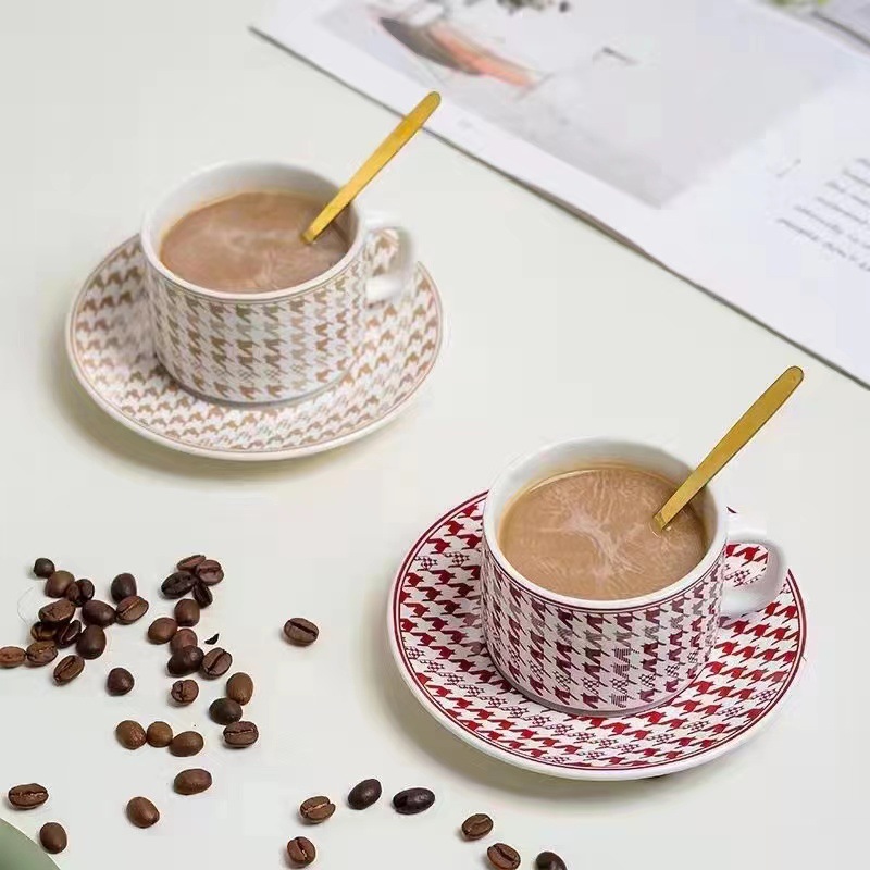 Taza de café de pata de gallo creativa traje ceremonia de boda Taza de cerámica regalo ins traje de té de la tarde taza de té