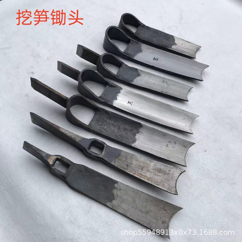 手工锻打尖口加钢挖笋锄头 挖冬笋 挖春笋竹鞭家用锄头弹簧钢朱锄