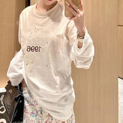 2025新型1996デジタルプリントのホットドリルは水洗いして薄手の麻綿の長袖を磨いてtシャツの男女を打ちます。