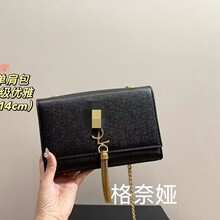 新款跨境潮流百搭真皮小方包 单肩斜挎女包 鳄鱼纹链条流苏信封包