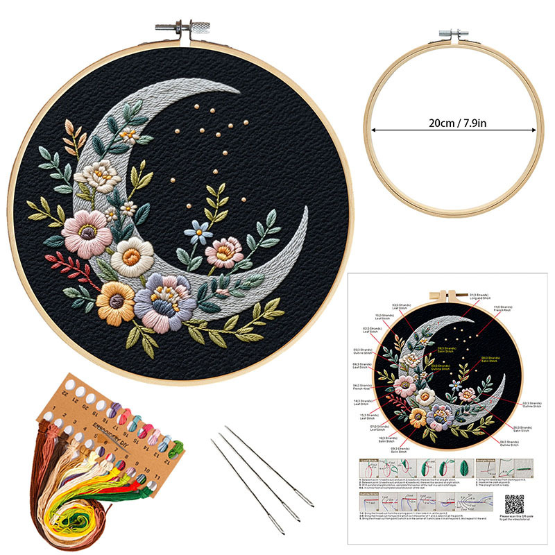 Nuevo producto original europeo bordado DIY material paquete luna dorada flores de abejas Inglés aguja Francia comercio exterior transfronterizo