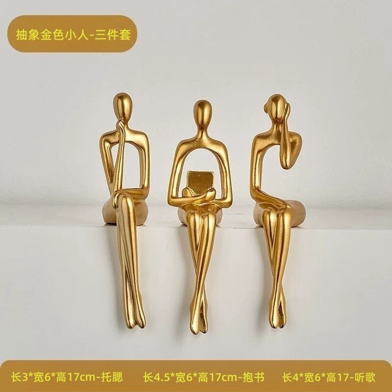 感轻奢抽象创意坐姿人物摆件电视柜书架子艺术家居装饰品|undefined