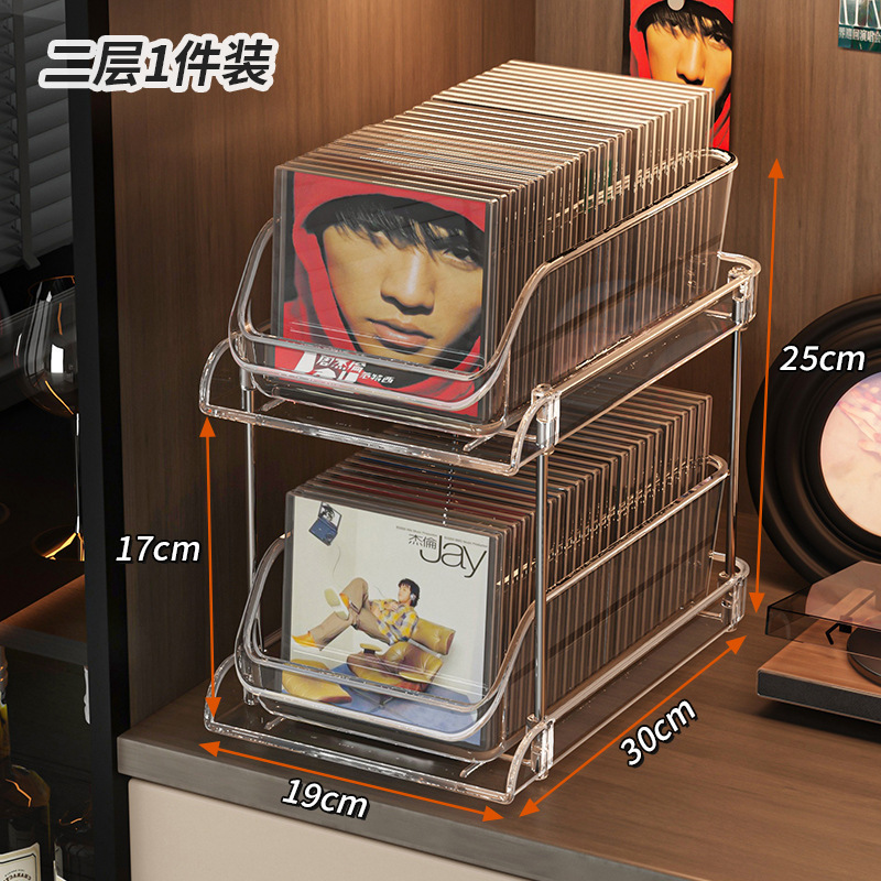 Cdディスクラックデスクトップディスク黒ゴムレコードディスクテープ収納ケース収納コレクションアルバム展示棚|undefined