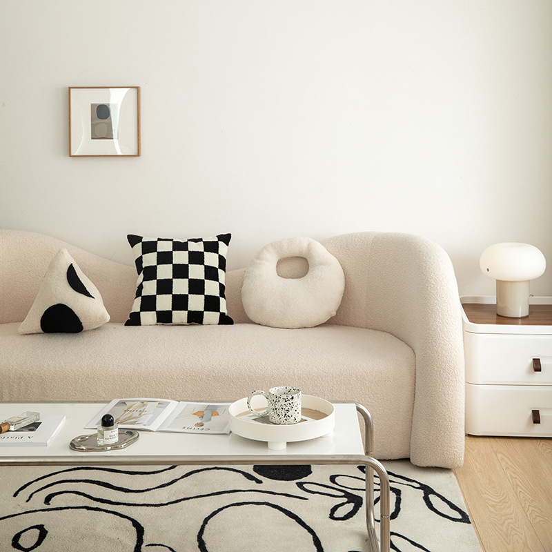 Geometric Checkered Pillow 1