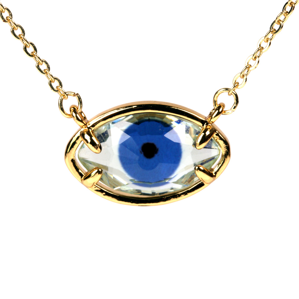 Fashion Demon Eye Crystal Copper Necklace display picture 13