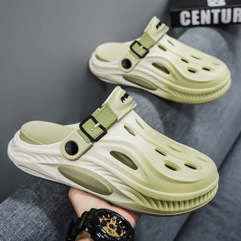 Летние пляжные шлепанцы для пар 2025 года, двухслойные, с градиентной расцветкой, высококачественные сандалии