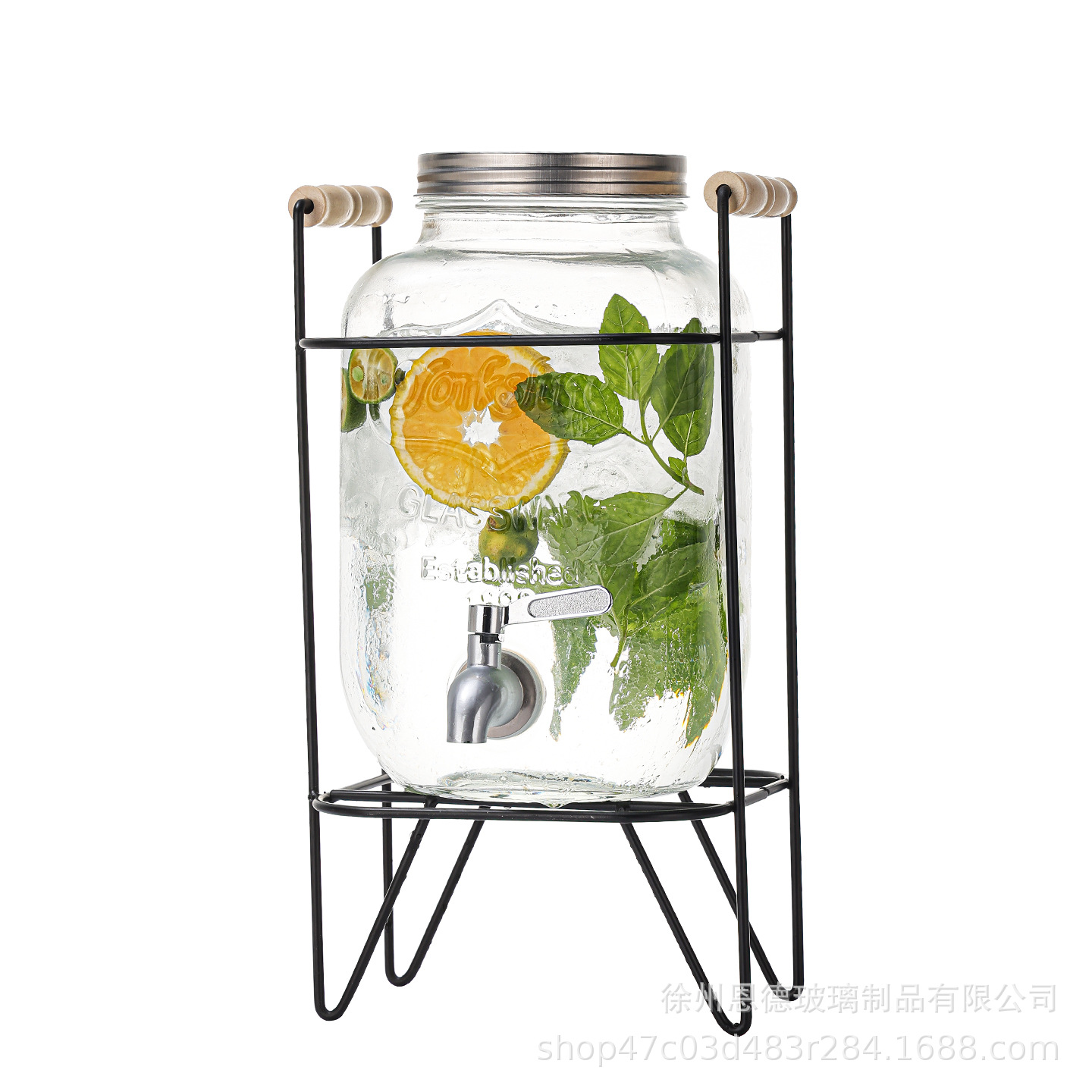 Barril de vidrio grueso barril de cola transparente con grifo sellado barril de frutas taza hervidor certificación de grado alimenticio image 6