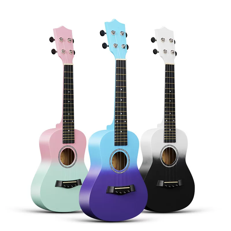 Ukulele with a score, musical instruments, guitar from natural wood, 23inch, wholesale