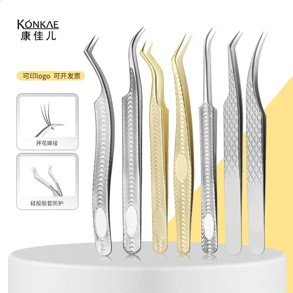 Directly Supplied from the Manufacturer, High-Precision Eyelash Extension Tweezers, Specialized Clips for Eyelash Technicians, Gold Feather Clips for Eyelash Planting, and Tweezers for Separating Lashes