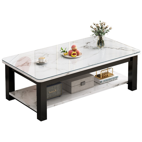 Coffee table, living room, home tea table, light luxury, modern and simple, office tea making table, small apartment tempered glass table