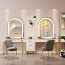 专业店用梳妆台带灯影楼婚纱店化妆台美容院彩妆专用大理石化妆桌