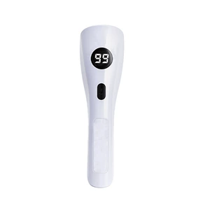 New cross-border handheld portable nail dryer with 6 red and purple light beads, digital display, rechargeable, quick-drying, phototherapy curing lamp, factory-cured