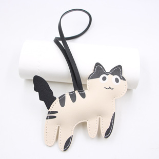 Candy Cow Kitten Leather Backpack Pendant Neighborhood Kitten Hanging Clothing Luggage Accessories Pu Jewelry