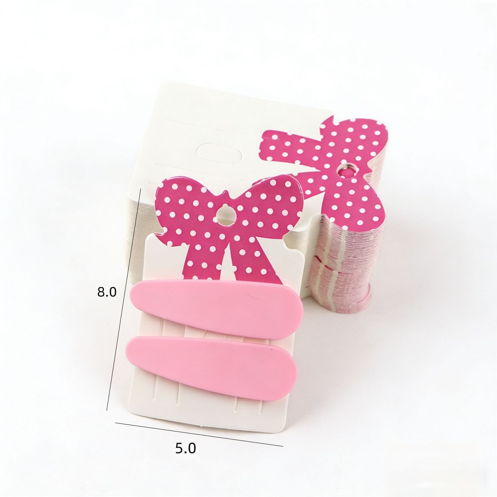 Niños de la serie rosa de dopamina caramelo color multi-cartón clip de agarre DIY clip de mariposa embalaje de papel de cartón blanco