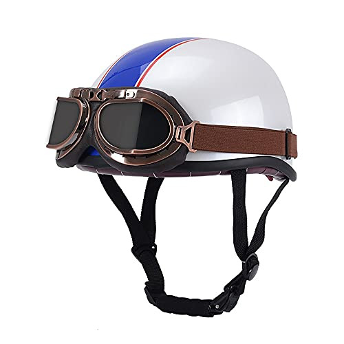 흰색 파란색 선 + 구리 프레임 티 미러