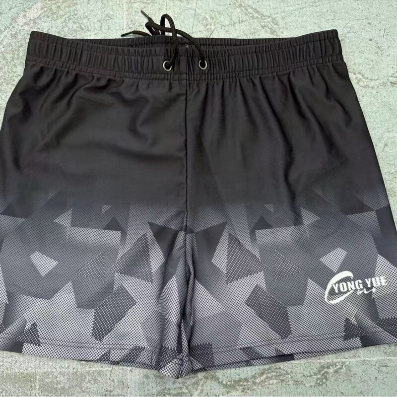 Polyester Swimming Trunks for Men, Loose and Comfortable, Plus Size, Printed, Boxer Style, for Seaside, Hot Springs, and Beach Swimming, Wholesale