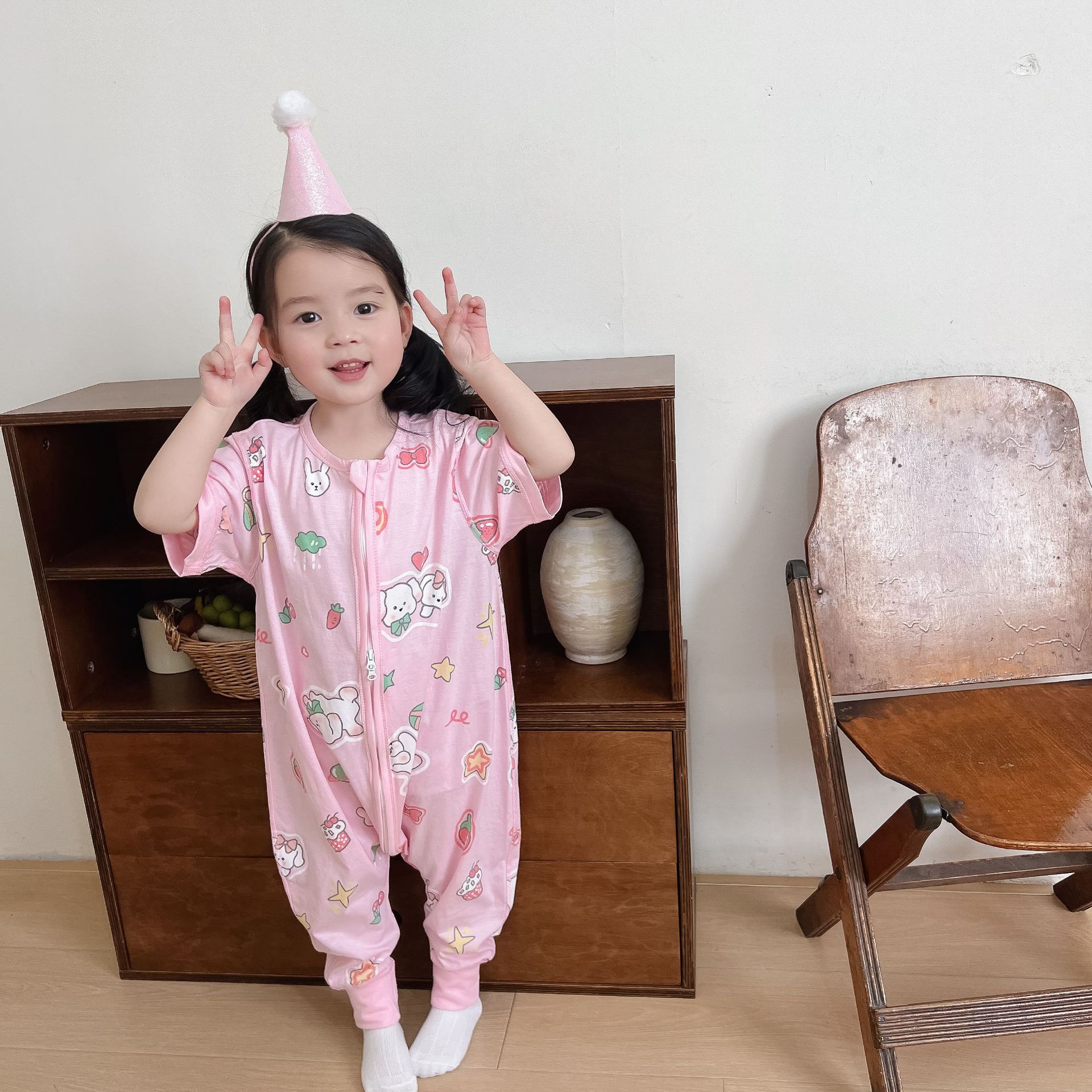 핑크 강아지 (원활한 반팔 침낭)