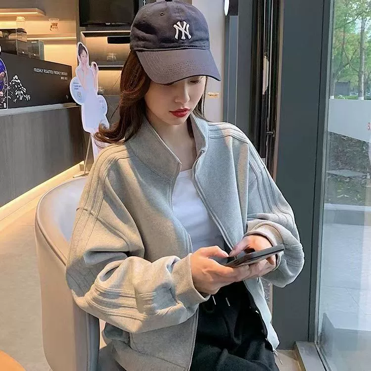 Флисовая короткая бейсбольная форма, демисезонная куртка, толстовка, американский стиль, для подростков