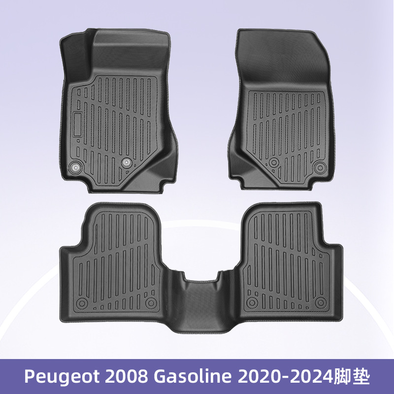 Europa para Peugeot 208l combustible 2019 - 2024 3D todo el tiempo material TPE almohadilla de pie de automóvil
