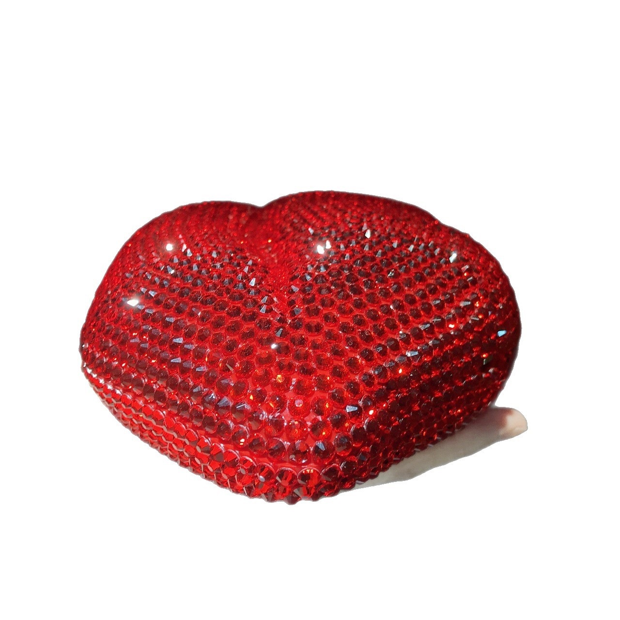 Bolsa de diamantes de labios rojos, bolsa de diamantes de color sólido, bolsas de diamantes de mano, bolsas de embrague de labios