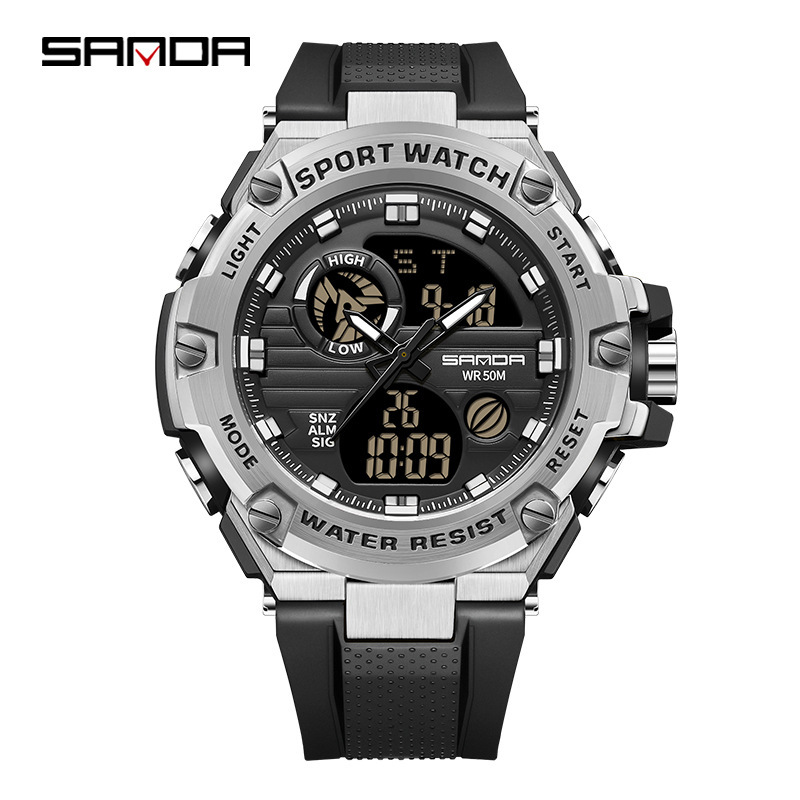 SANDA 3196 Comercio exterior multi-funcional de los hombres en vivo de comercio electrónico popular multi-funcional impermeable reloj deportivo