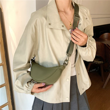 跨境轻便迷你饺子包女日系可拆卸简约纯色个性出游休闲小挎包