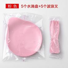 加厚水滴盘一次性塑料蛋糕刀叉套装组合餐具生日蜡烛