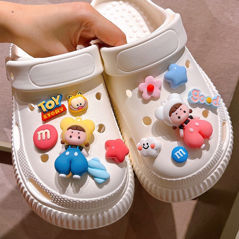 3D Cartoon Character Shoe Charms Flower and Star Combination Shoe Decorations DIY Accessories for Children's Crocs Shoes in Stock