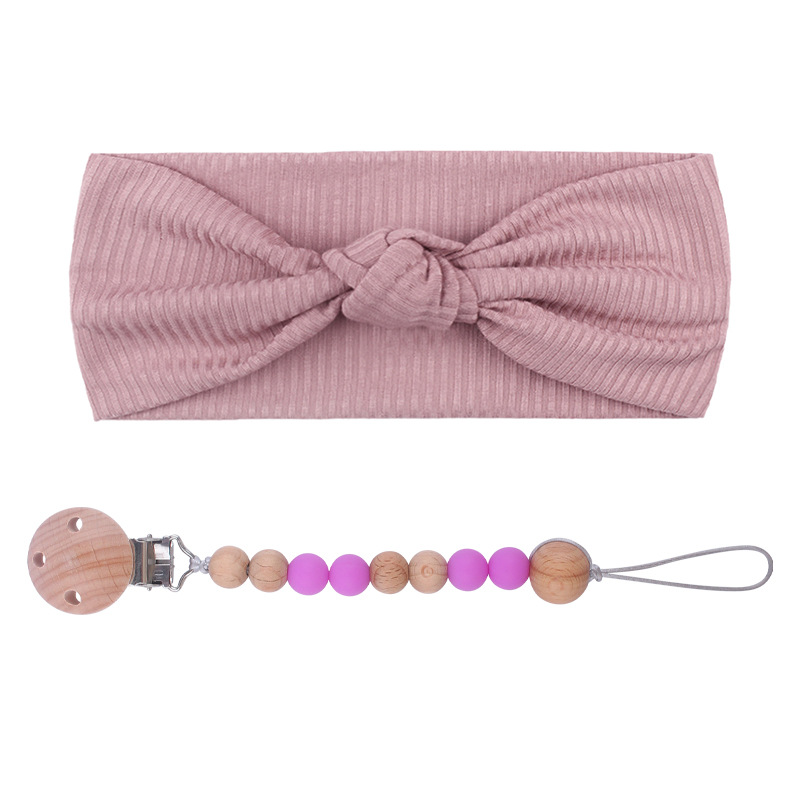 Bebé suministros bebé lindo pelo banda calmante bebé cuentas de silicona mordedor pezón cadena anti-caída traje de cadena Nuevo
