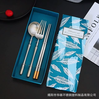 复古酒店欧式创意青龙系列304不锈钢牛排刀叉勺子西餐具套装