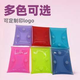 PVC80丝透明收纳包按扣收纳可爱少女心挂链零钱包现货 可印刷logo