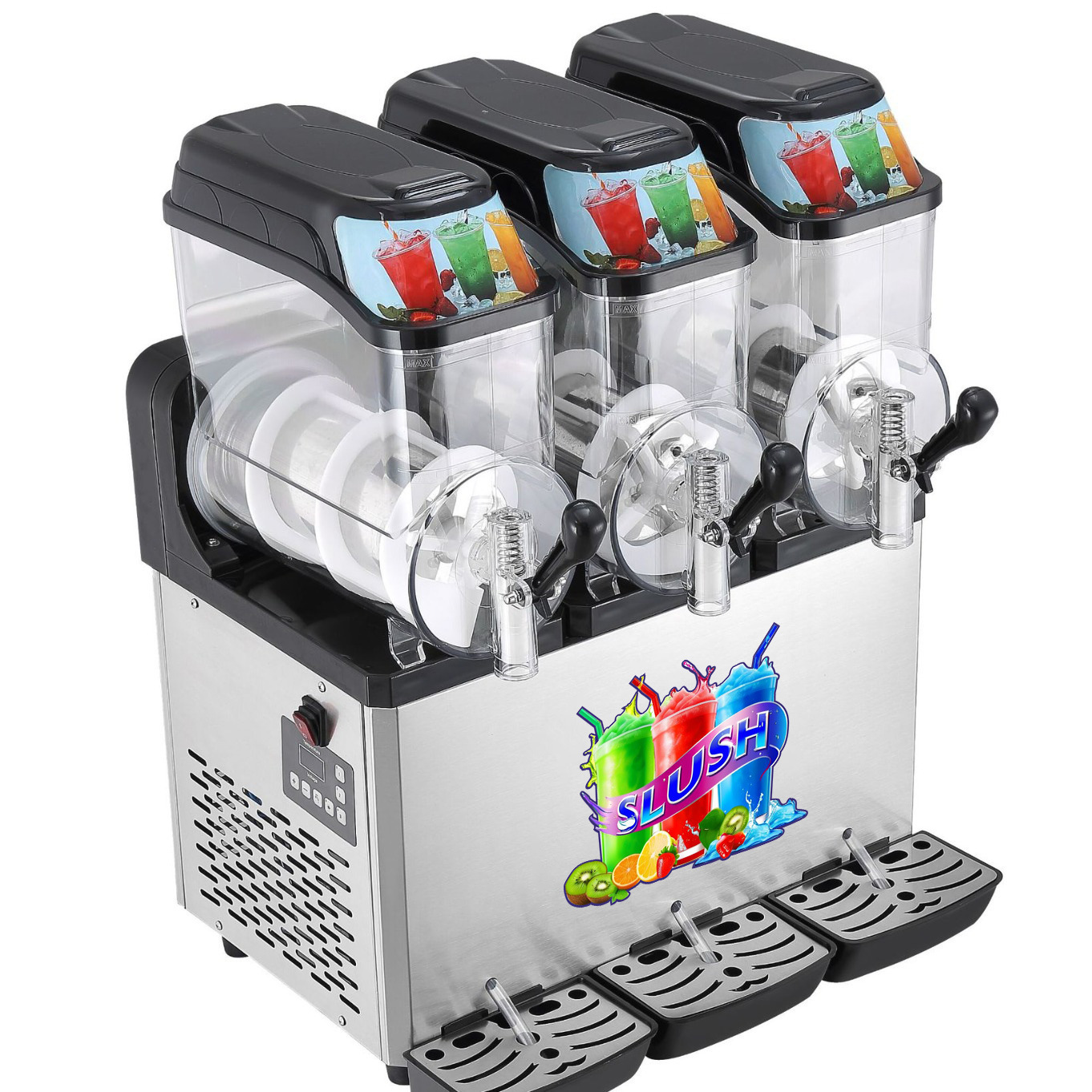 Máquina de Granizados Comercial de un Cilindro, Dos Cilindros, Tres Cilindros, Máquina para Derretir Nieve, Máquina de Smoothies, Máquina de Jugos, Máquina de Bebidas Frías, Máquina de Granizados